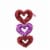 Holiday Home Tinsel Triple Heart - Red/Pink Perspective: top