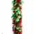 Holiday Home Green Holly Leaves and Red Tinsel Garland Perspective: top