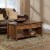 Sauder Carson Forge Lift-Top Wood and Metal Coffee Table in Washington Cherry Perspective: top