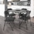 Premium Fabric Padded Metal Folding Chair - Black Perspective: top