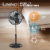 16-In. Oscillating Stand Fan, Black Perspective: top