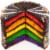 David's Cookies Chocolate Rainbow Cake Slice Perspective: top