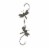Set of 4 Rustic Metal Hook Plant Hangers Hummingbird, Bee, Butterfly, Dragonfly Perspective: top