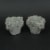 Set of 2 Pucker Up Concrete Head Kissing Face Mini Decorative Planter Pots 3.75 Inches Tall Perspective: top