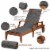 Storigami Water-Resistant 74 x 23 Inch Chaise Lounge Cushion, Light Charcoal Perspective: top