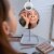 LED Selfie Ring Light Battery Operated Dimmable Perspective: top