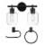 Cannes 3-Piece Powder Room Set, Matte Black, 2-Light Vanity Light Perspective: top