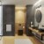 Bristol 5-Piece All-In-One Bathroom Set, Matte Black, 3-Light Vanity Light Perspective: top