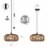 Fitz 1-Light Plug-In or Hardwire Pendant Lighting, Rattan Shade, White Socket Perspective: top