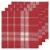 Now Designs Second Spin Plaid Napkin Chili - Red Perspective: top