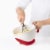 Cuisipro Deluxe Batter Bowl Mixing With Handle And Measurements, Red Perspective: top