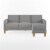 Novogratz Bowen Sectional Sofa L-Shaped Couch in Grey Perspective: top