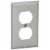 Amerelle 1-Gang Stamped Steel Outlet Wall Plate, Brushed Nickel 163DBN Perspective: top