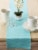 Dii Aqua & White 2-Tone Ribbed Table Runner Perspective: top