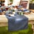 Dii French Blue Tonal Lattice Print Outdoor Table Runner Perspective: top
