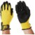 CAT® Men's XL Nitrile Coated Nylon Knit Glove - Black / Yellow Perspective: top