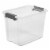 Sterilite 30 Qt Clear Plastic Stackable Storage Container Bin w/ Grey Latch Lid Perspective: top