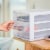 Sterilite ClearView 3-Drawer Countertop Unit - White/Clear Perspective: top