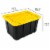 Sterilite 27 Gallon Industrial Tote - Black with Yellow Lid Perspective: top