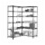 Safco Industrial Wire Shelving Starter Kit Four-Shelf 48w x 18d x 72h Black 5291BL Perspective: top