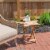 Linon Westover Wood Outdoor Folding Table in Natural Brown Perspective: top