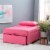 Linon Boone Upholstered Convertible Sofa Bed in Hot Pink Perspective: top