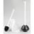 iDesign Una Slim Toilet Bowl Brush and Plunger Set With Holder - White Perspective: top