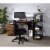 ACME Lyphre Wooden Top Computer Desk in Weathered Oak and Black Perspective: top
