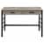 ACME Disho Wooden Writing Desk with USB Port in Light Weathered Oak and Black Perspective: top