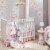 Lambs & Ivy Signature Botanical Baby Watercolor Floral Pink Crib/Toddler Quilt Perspective: top