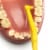 TEPE Interdental Brush Angle Cleaners - Dental Brushes Between Teeth 6 Pk, Yellow 0.7mm Perspective: top