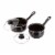 Gibson 7 Piece Carbon Steel Nonstick Pots and Pans Cookware Set with Lids, Black Perspective: top
