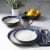 Gibson Elite Couture Band Durable Glazed Stoneware 16 Piece Dinnerware Set, Blue Perspective: top