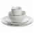 Gibson Home Rockaway Round Stoneware Dinnerware Set, Service for 4, Matte White Perspective: top