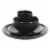 Gibson Home Rockaway Round Stoneware Dinnerware, Set of 16, Black with Gold Rim Perspective: top