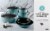 Martha Stewart Enamel Martha Blue Cookware Set Perspective: top