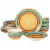 Gibson Home Rainbow 12 Piece Hand-Painted Stoneware Dinnerware Set - Yellow Perspective: top