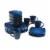 Gibson Elite Soho Lounge 16 Piece Plates, Bowls, & Mugs Dinnerware Set, Blue Perspective: top