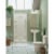 Sterling Ensemble 36 In. W x 34 In. D Center Drain Shower Floor & Base in White Perspective: top