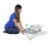 Baby Trend 3.0 Kids Adjustable Activity Walker with Walk Behind Bar, Sprinkles Perspective: top