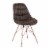 Langdon Chair in Saddle Brown Distressed Fabric with Rose Gold Base Perspective: top