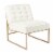 Anthony Chair in White Faux Leather with Coated Gold Frame Perspective: top