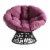 Papasan Chair with Purple cushion and Gray Wicker Resin Frame Perspective: top