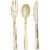 Sensations Gold Hammered Assorted Plastic Cutlery Perspective: top