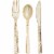 Sensations Gold Hammered Assorted Plastic Cutlery Perspective: top