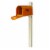 Special Lite Products SCD1008ORG-SPK720IVR-VN Mid Modern Dylan Curbside Mailbox & Post, Orang Perspective: top