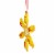 Northlight 4 Yellow and Red Tootsie Roll Sugar Daddy Lollipop Snowflake Christmas Ornament Perspective: top
