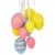 Northlight 15 Pastel Pink, Yellow and Blue Floral Striped Spring Easter Egg Cluster Hanging Perspective: top