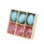 Northlight Set of 6 Blue and Pink Transparent Glitter Easter Eggs Ornaments 2.25 Perspective: top