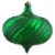 DAK 4ct Shiny Green Shatterproof Onion Drop Christmas Ornaments 5.75  (150mm) Perspective: top